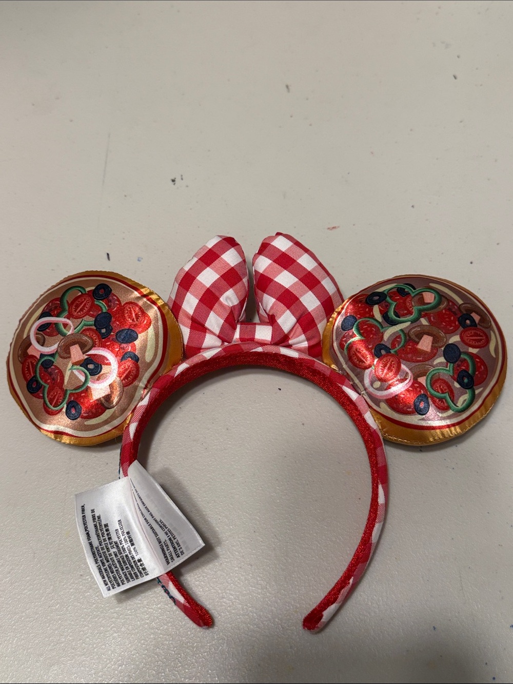 Disney Red Gingham Minnie Ear Headband with Multicolor Embellished Ears - Picture 2 of 2